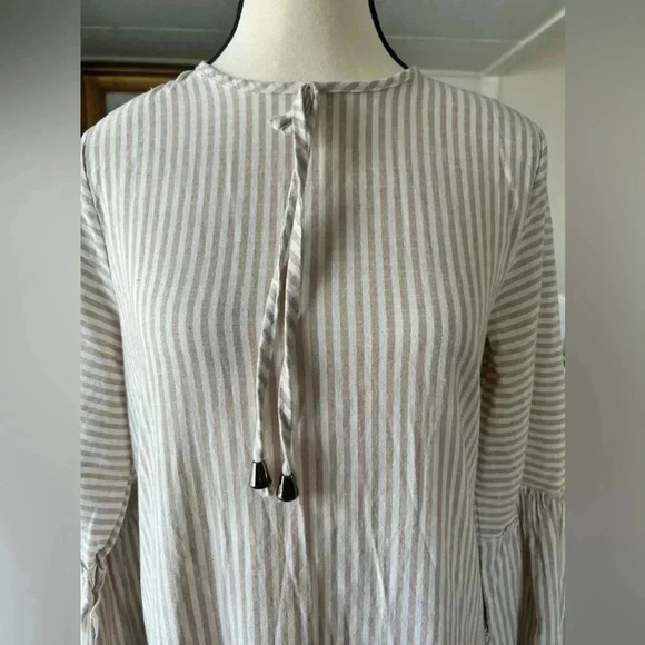 Tavin women’s Maxi striped dress flare sleeves , tiered Sz 6 - Picture 4 of 12